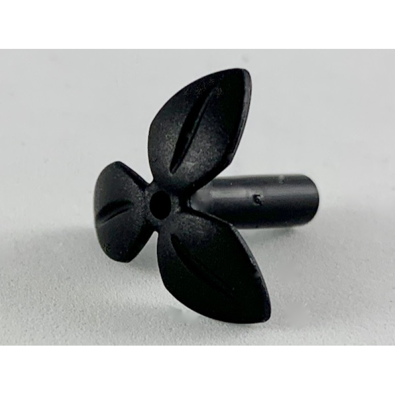 Plant Stengel met staaf, 3 bladeren en pin gat Black